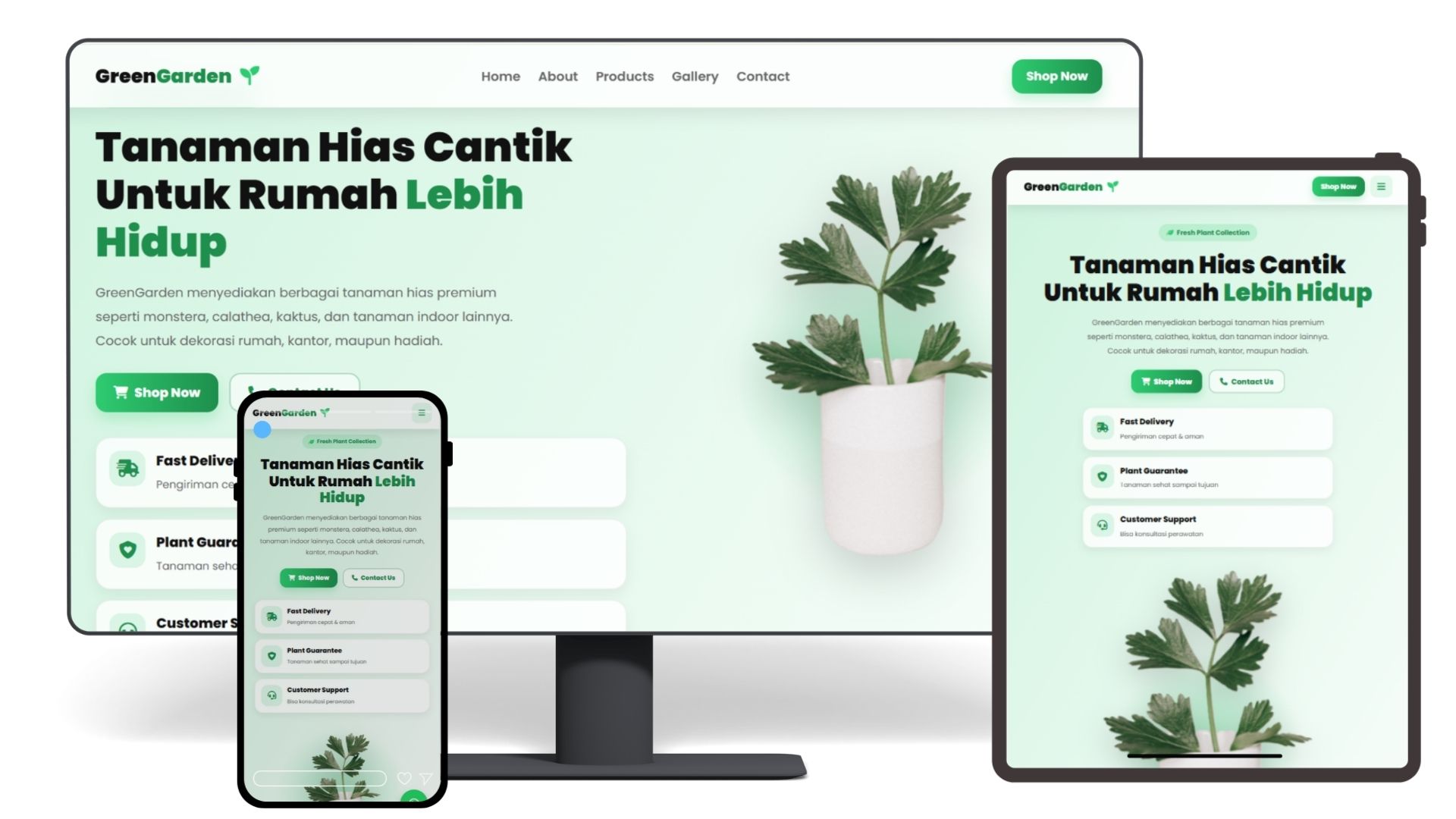 GreenGarden – Landing Page Template Tanaman Hias